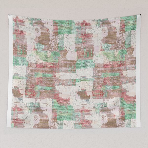 Item preview, Distressed texture wall green red designed and sold by Alessandro Remo Mazzoni Remotextiles.