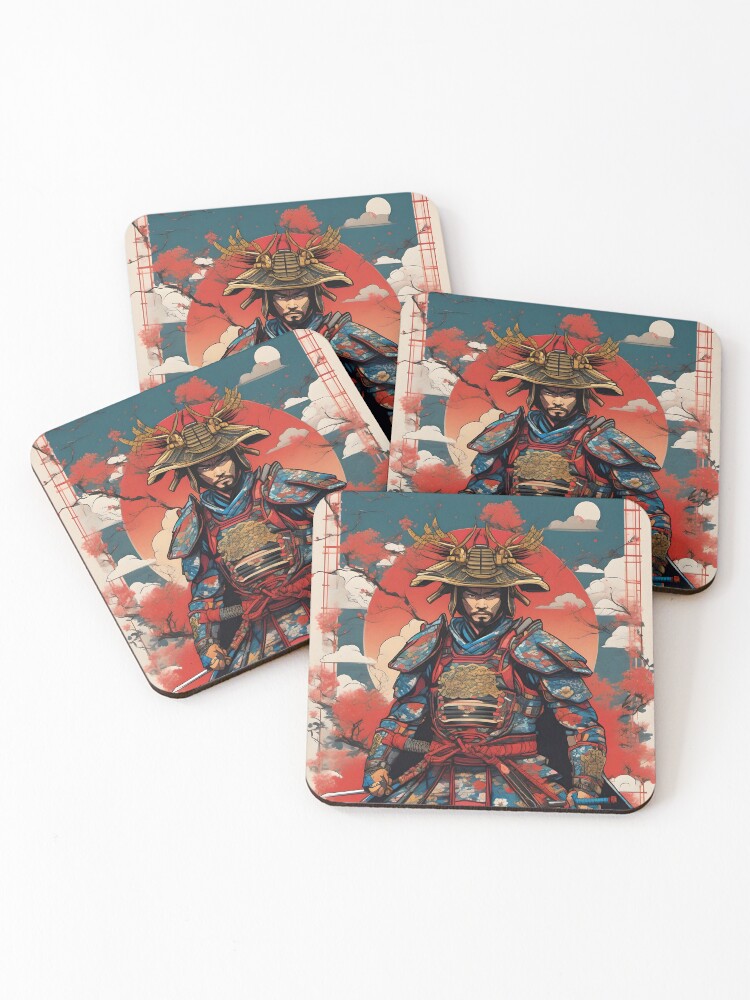 Thumbnail 1 of 5, Coasters (Set of 4), Samurai Superhero designed and sold by AbsoluteA.