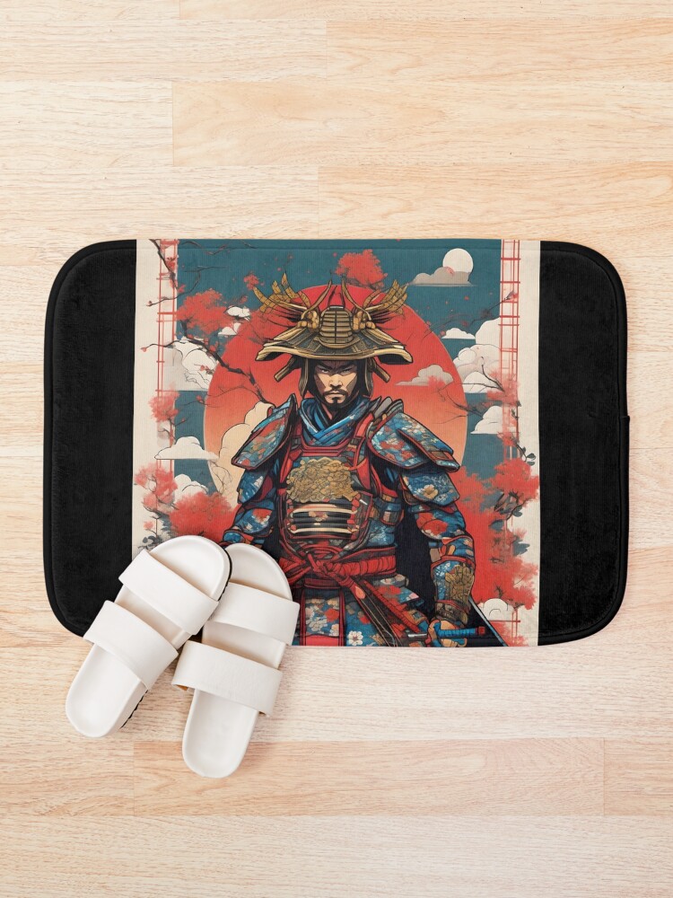 Thumbnail 1 of 6, Bath Mat, Samurai Superhero designed and sold by AbsoluteA.