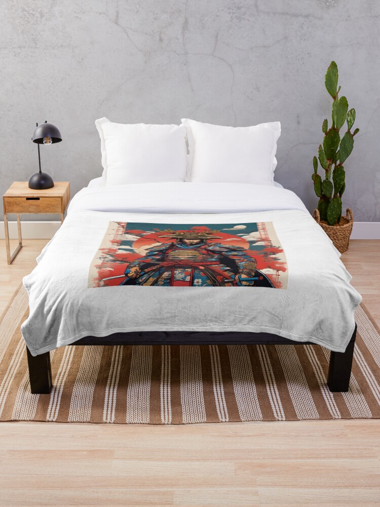 Thumbnail 1 of 6, Throw Blanket, Samurai Superhero designed and sold by AbsoluteA.