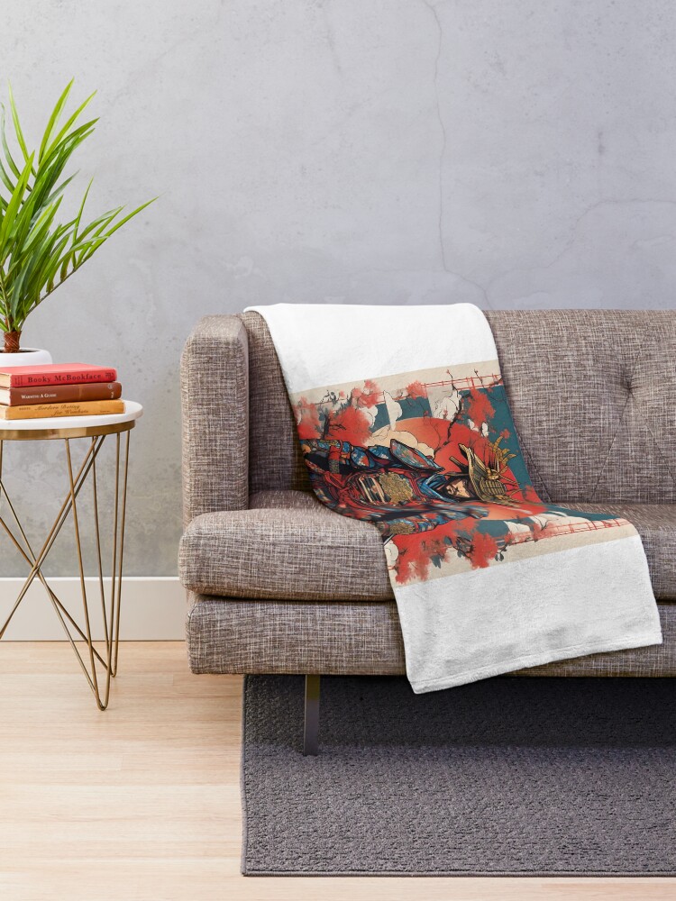 Thumbnail 2 of 6, Throw Blanket, Samurai Superhero designed and sold by AbsoluteA.