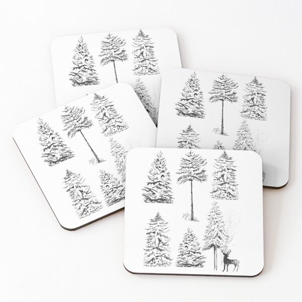 Item preview, The Woods; Pine Tree Forest with Deer designed and sold by AlissaSko.