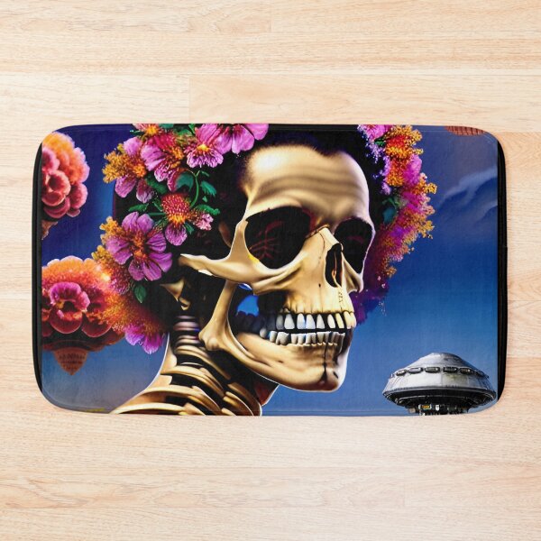 Item preview, Trippy Dreams - Floral Bloom Psychedelic Skeleton UFO Art 31 designed and sold by Benito Del Ray.