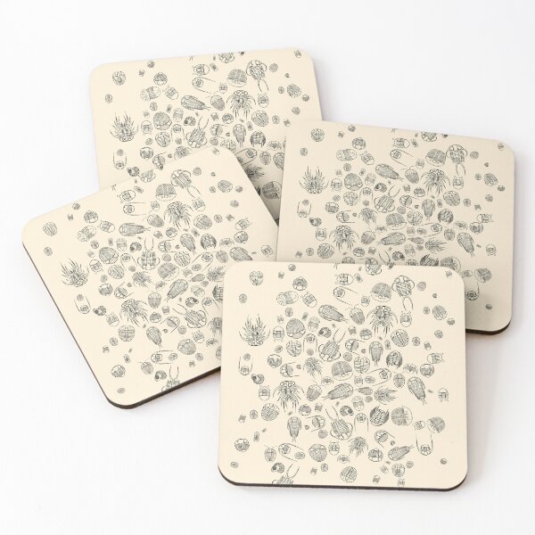 Item preview, Trilobite Pattern (oval, black & beige, fossil style) designed and sold by EmiliaMoscovich.