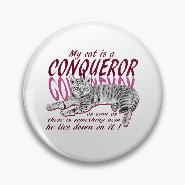 Item preview, Conquering cat - graphite version, pink colorized English text designed and sold by SylvieG18.
