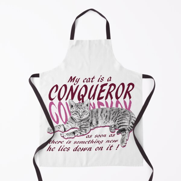 Item preview, Conquering cat - graphite version, pink colorized English text designed and sold by SylvieG18.
