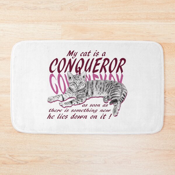 Item preview, Conquering cat - graphite version, pink colorized English text designed and sold by SylvieG18.