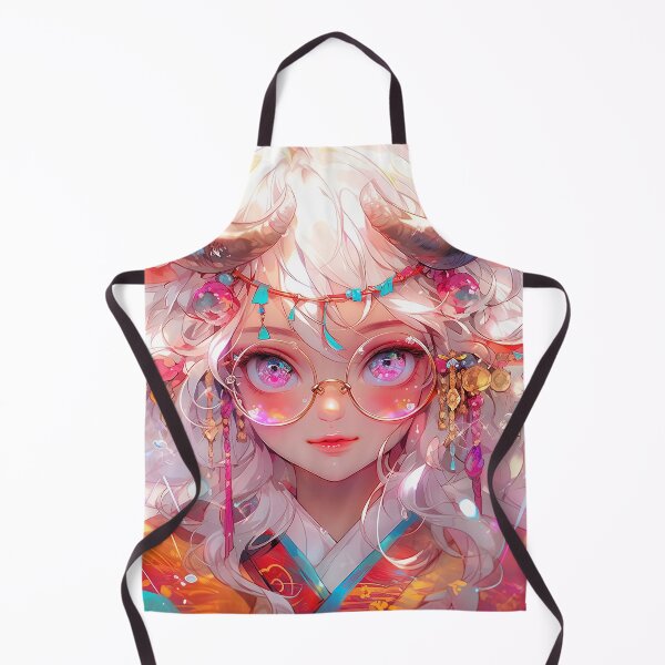 Item preview, Cute Nerdy Ram Horn Anime Girl designed and sold by bubblegoth.