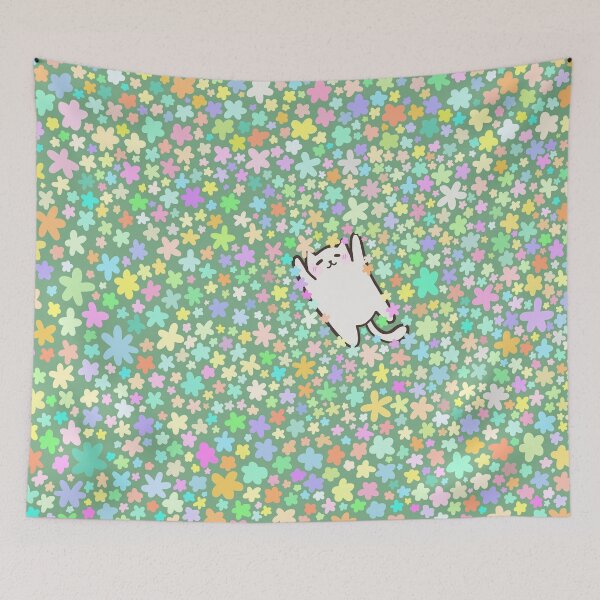 Item preview, .•° ✿ °•. cat in flower field .•° ✿ °•. designed and sold by beblyy.