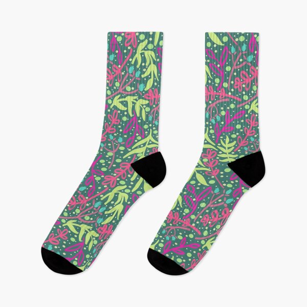 Item preview, Botanicals and Dots - Hand drawn Design - Green, Pink, Teal Blue designed and sold by GenAumonier.