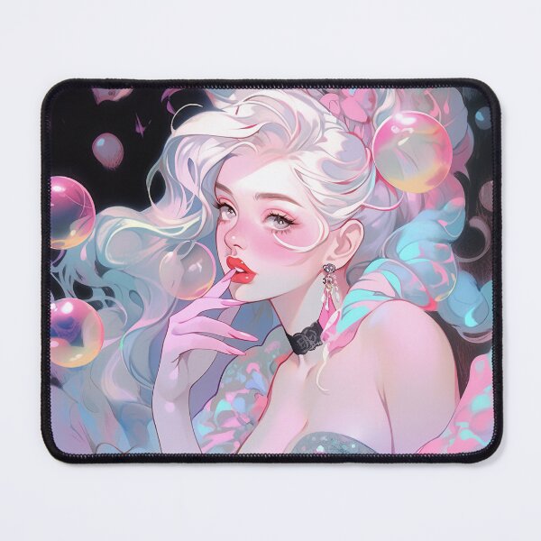 Item preview, Elegant Flirty Pink Bubbles Anime Girl designed and sold by bubblegoth.