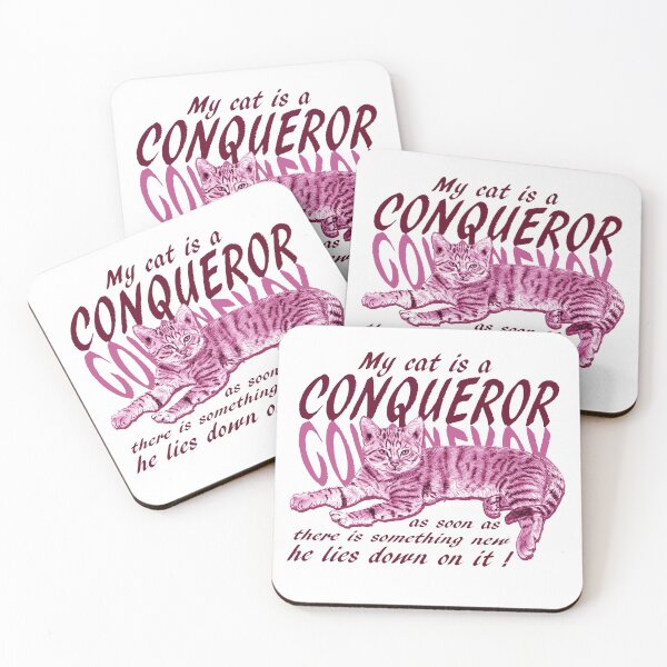 Item preview, Conquering cat - pink colorized version, text in english designed and sold by SylvieG18.