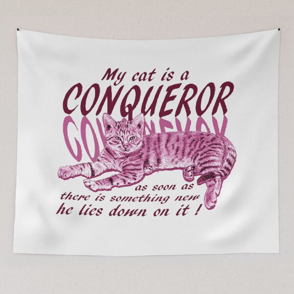 Item preview, Conquering cat - pink colorized version, text in english designed and sold by SylvieG18.