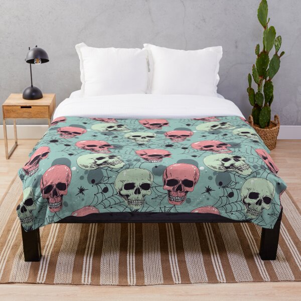 Item preview, Patrón de calaveras y telarañas designed and sold by CuriousHeart.