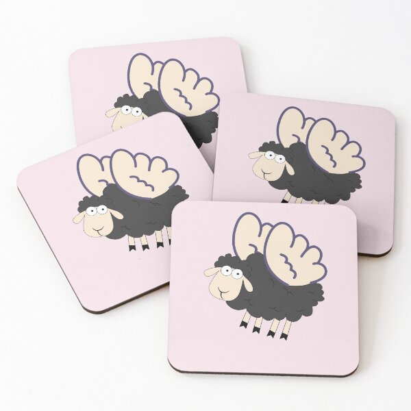 Item preview, Flying sheep, a cute pink sheep, sheep with wings, cute animals flying, farm animals, cute sheeps, black sheep of the family designed and sold by YellowishStore.