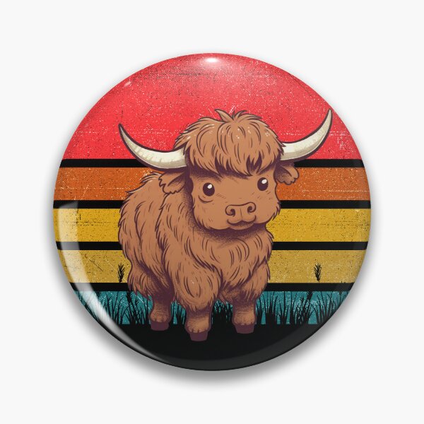 Artikelvorschau, Highland Cow Vintage Retro Sunset entworfen und verkauft von rafaeltto.