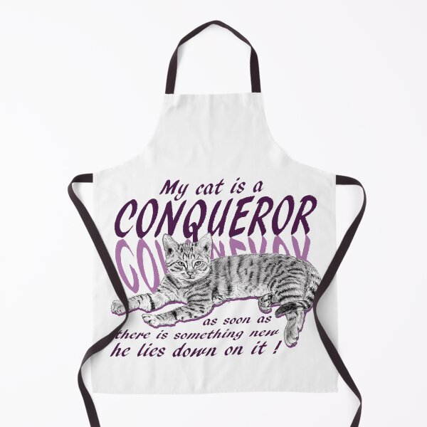 Item preview, Conquering cat - graphite version, purple colorized English text designed and sold by SylvieG18.
