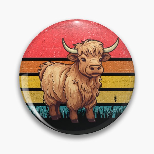 Artikelvorschau, Highland Cow Vintage Retro Sunset entworfen und verkauft von rafaeltto.