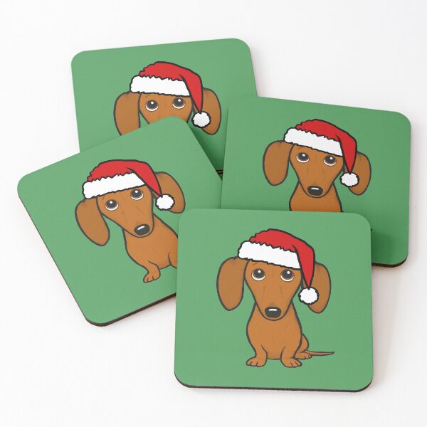Item preview, Dachshund with Santa Hat Cute Christmas Wiener Dog designed and sold by Jenn Inashvili.