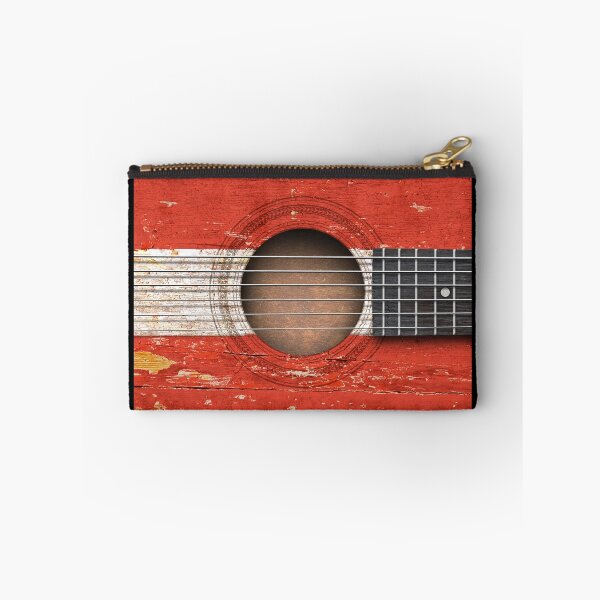 Item preview, Old Vintage Acoustic Guitar with Austrian Flag designed and sold by JeffBartels.