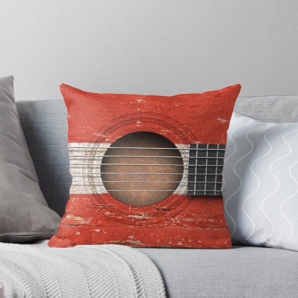 Item preview, Old Vintage Acoustic Guitar with Austrian Flag designed and sold by JeffBartels.