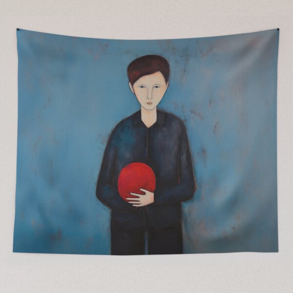 Item preview, Boy Holding a Red Ball designed and sold by YoPedro.