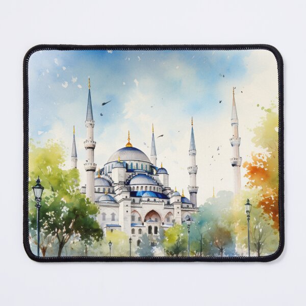Item preview, A Watercolor Design of the Blue Mosque in Istanbul - Turkey designed and sold by Sketch-Shack.