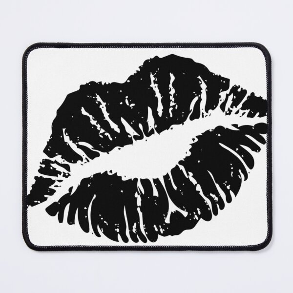 Item preview, Graphic design black lipstick lips art print designed and sold by dcrc.