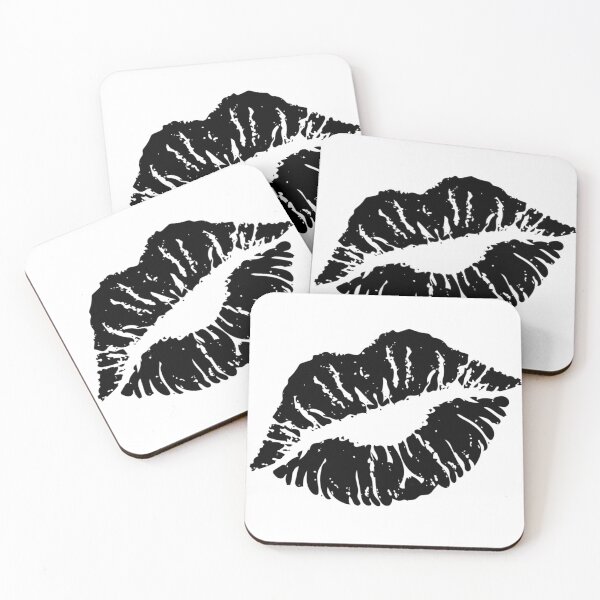 Item preview, Graphic design black lipstick lips art print designed and sold by dcrc.