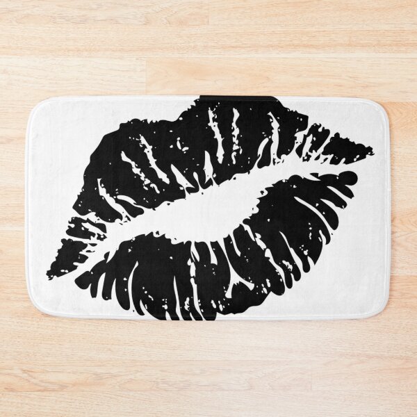 Item preview, Graphic design black lipstick lips art print designed and sold by dcrc.