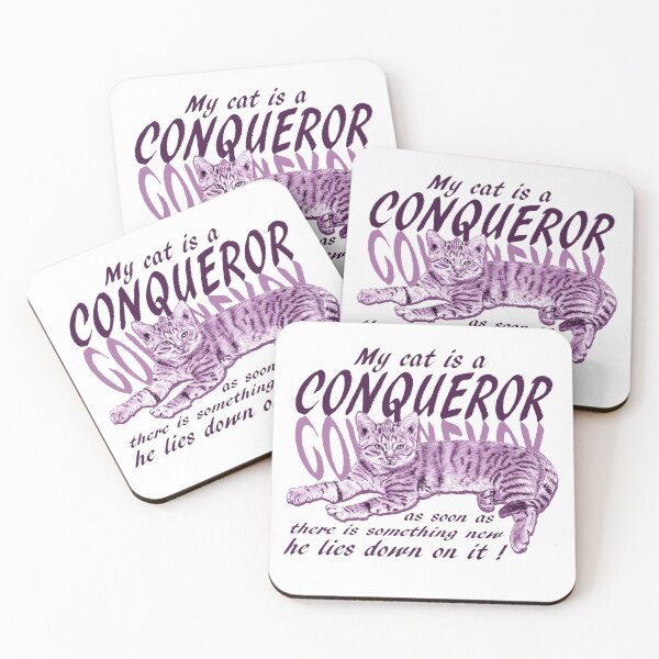 Item preview, Conquering cat - purple colorized version, text in english designed and sold by SylvieG18.