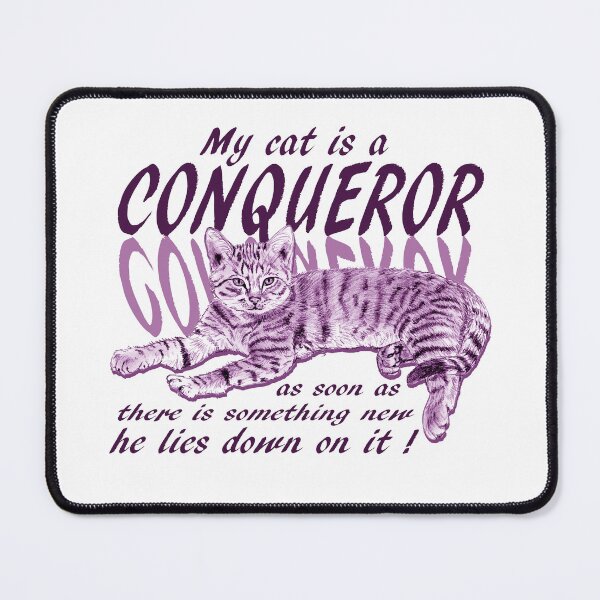 Item preview, Conquering cat - purple colorized version, text in english designed and sold by SylvieG18.