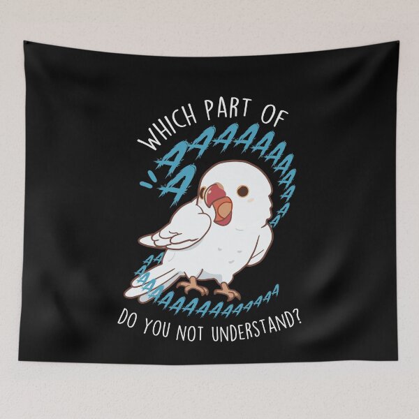 Item preview, White Indian Ringneck Parrot Aaaa designed and sold by Clara Hollins.