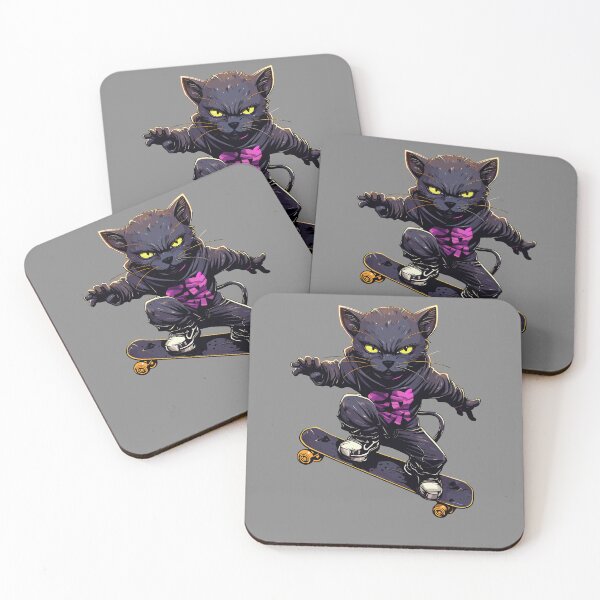 Item preview, Panther Skater (Big Black Cat on Skateboard) designed and sold by Sir Meow Meow.