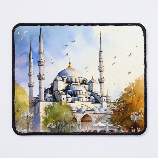 Item preview, A Watercolor Design of the Sultan Ahmed Mosque in Istanbul - Turkey designed and sold by Sketch-Shack.