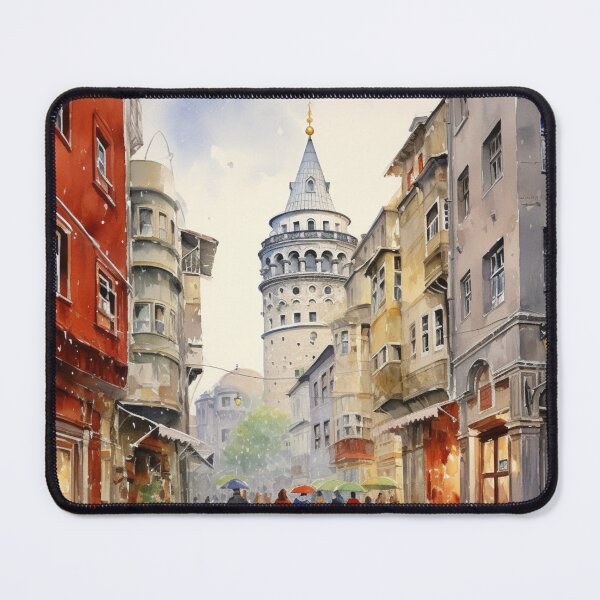 Item preview, A Watercolor Design of the Galata Tower in Istanbul - Turkey designed and sold by Sketch-Shack.