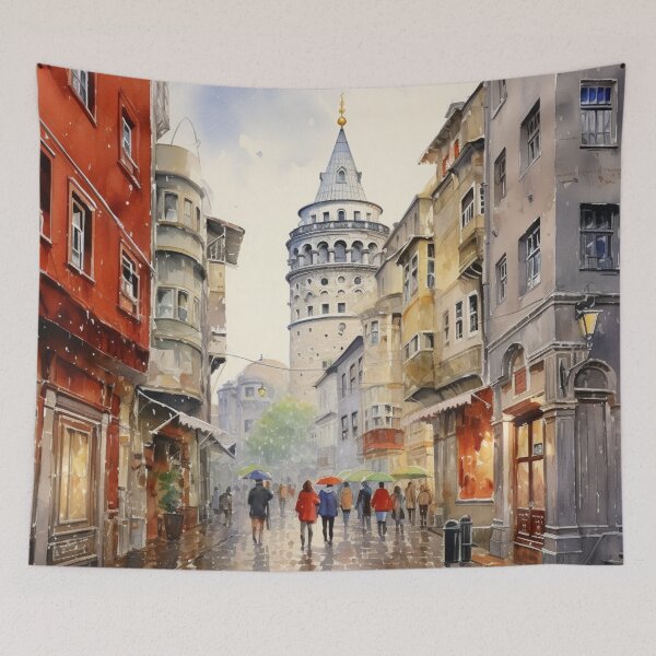 Item preview, A Watercolor Design of the Galata Tower in Istanbul - Turkey designed and sold by Sketch-Shack.