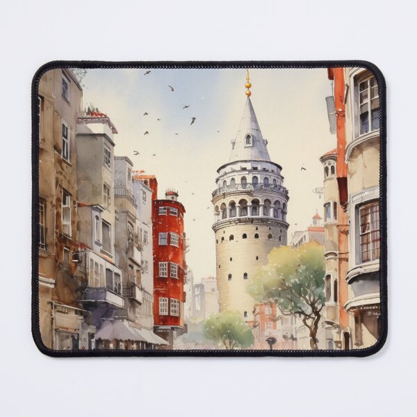 Item preview, A Watercolor Design of the Galata Tower in Istanbul - Turkey designed and sold by Sketch-Shack.
