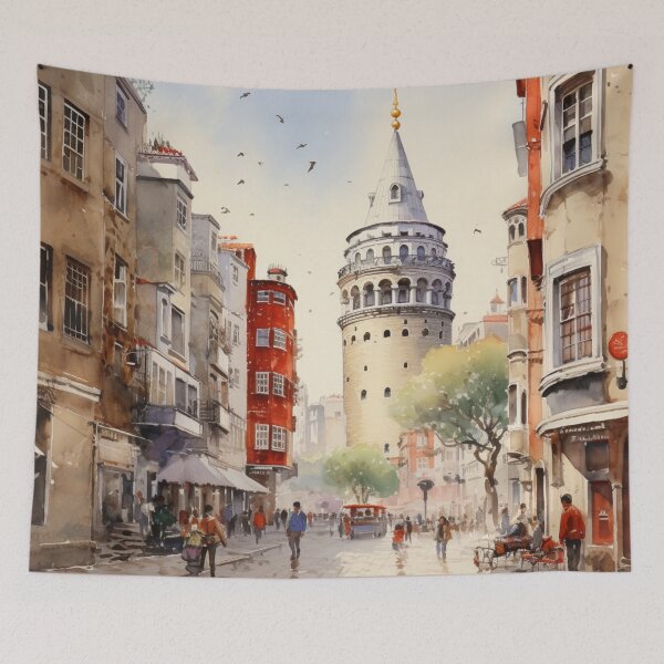 Item preview, A Watercolor Design of the Galata Tower in Istanbul - Turkey designed and sold by Sketch-Shack.
