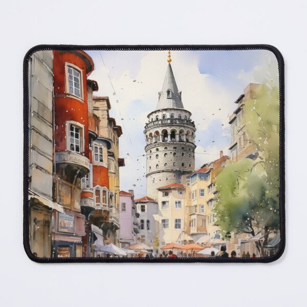 Item preview, A Watercolor Design of the Galata Tower in Istanbul - Turkey designed and sold by Sketch-Shack.