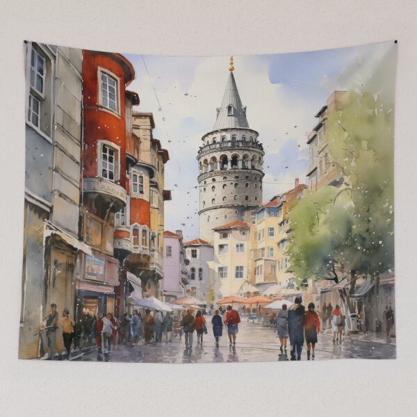 Item preview, A Watercolor Design of the Galata Tower in Istanbul - Turkey designed and sold by Sketch-Shack.