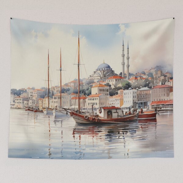 Item preview, A Watercolor Design of the Bosphorus Strait in Istanbul - Turkey designed and sold by Sketch-Shack.