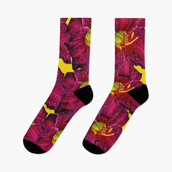 Item preview, PURPLE RED LILY FLOWER PATTERNS GOLD ART designed and sold by sharlesart.