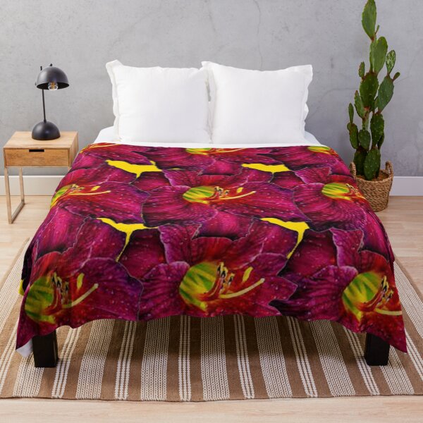 Item preview, PURPLE RED LILY FLOWER PATTERNS GOLD ART designed and sold by sharlesart.