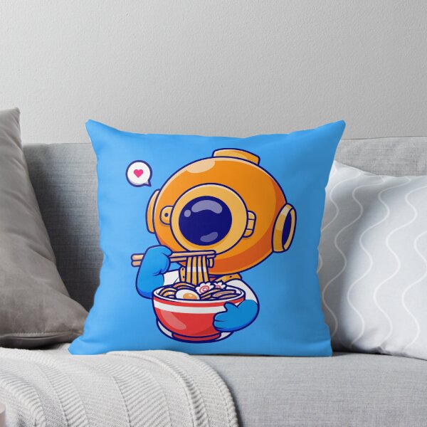 Item preview, Cute Diver Enjoying Ramen Noodles: Cartoon Vector Icon designed and sold by hjian8219.