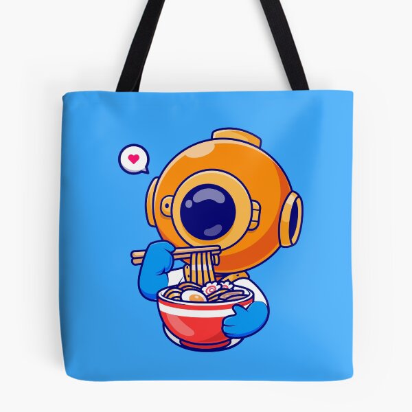 Item preview, Cute Diver Enjoying Ramen Noodles: Cartoon Vector Icon designed and sold by hjian8219.
