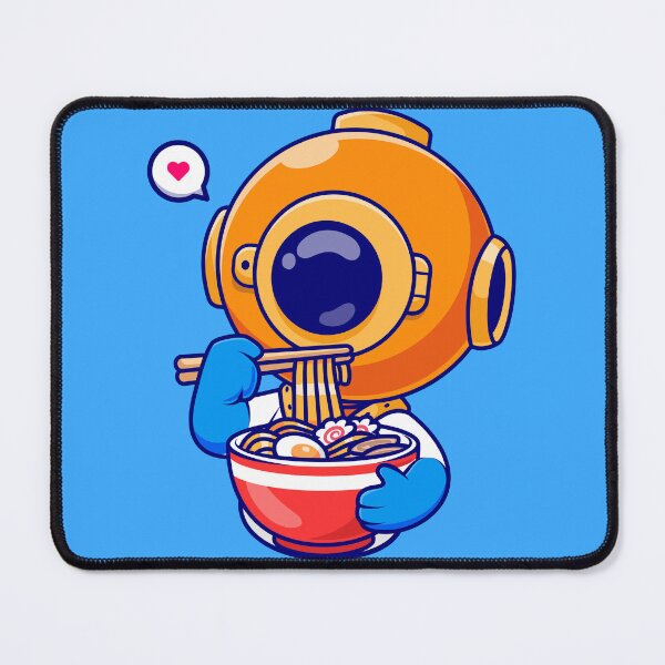 Item preview, Cute Diver Enjoying Ramen Noodles: Cartoon Vector Icon designed and sold by hjian8219.
