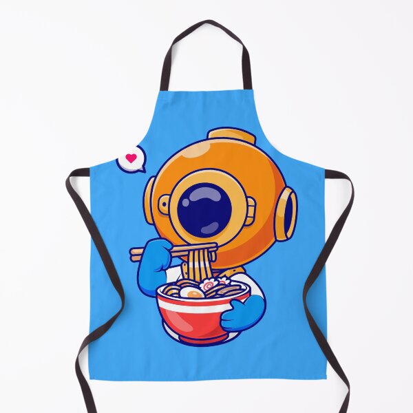 Item preview, Cute Diver Enjoying Ramen Noodles: Cartoon Vector Icon designed and sold by hjian8219.