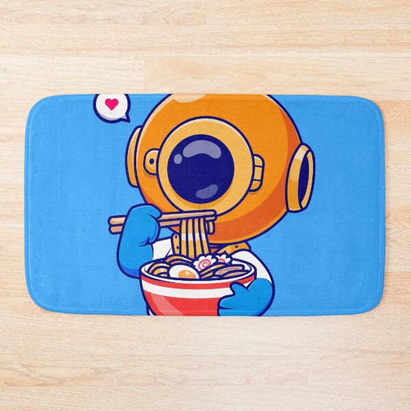 Item preview, Cute Diver Enjoying Ramen Noodles: Cartoon Vector Icon designed and sold by hjian8219.