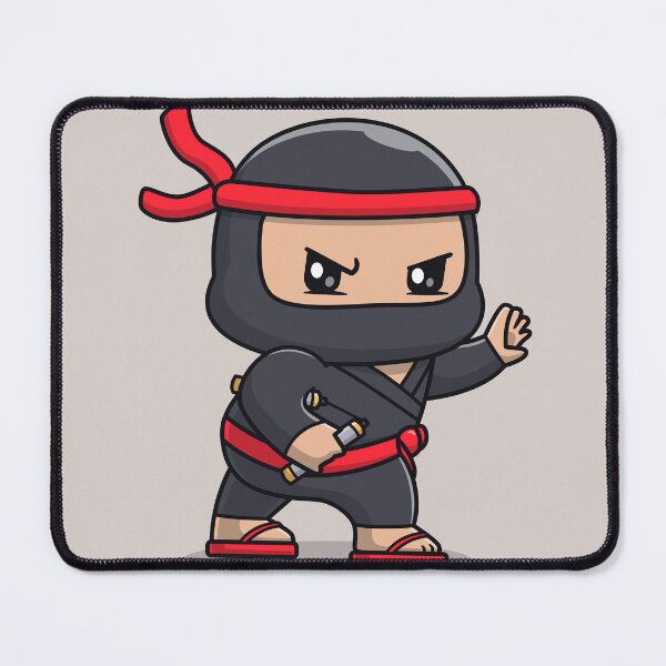 Item preview, Cute Ninja with Double Stick: Cartoon Vector Icon designed and sold by hjian8219.